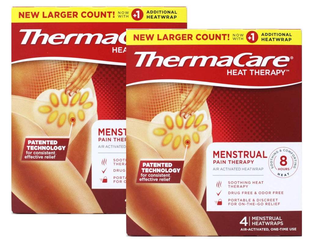 Menstrual Pain Therapy Menstrual Cramps Pain Relief Heat Wraps, 4 Count - 2 Pack