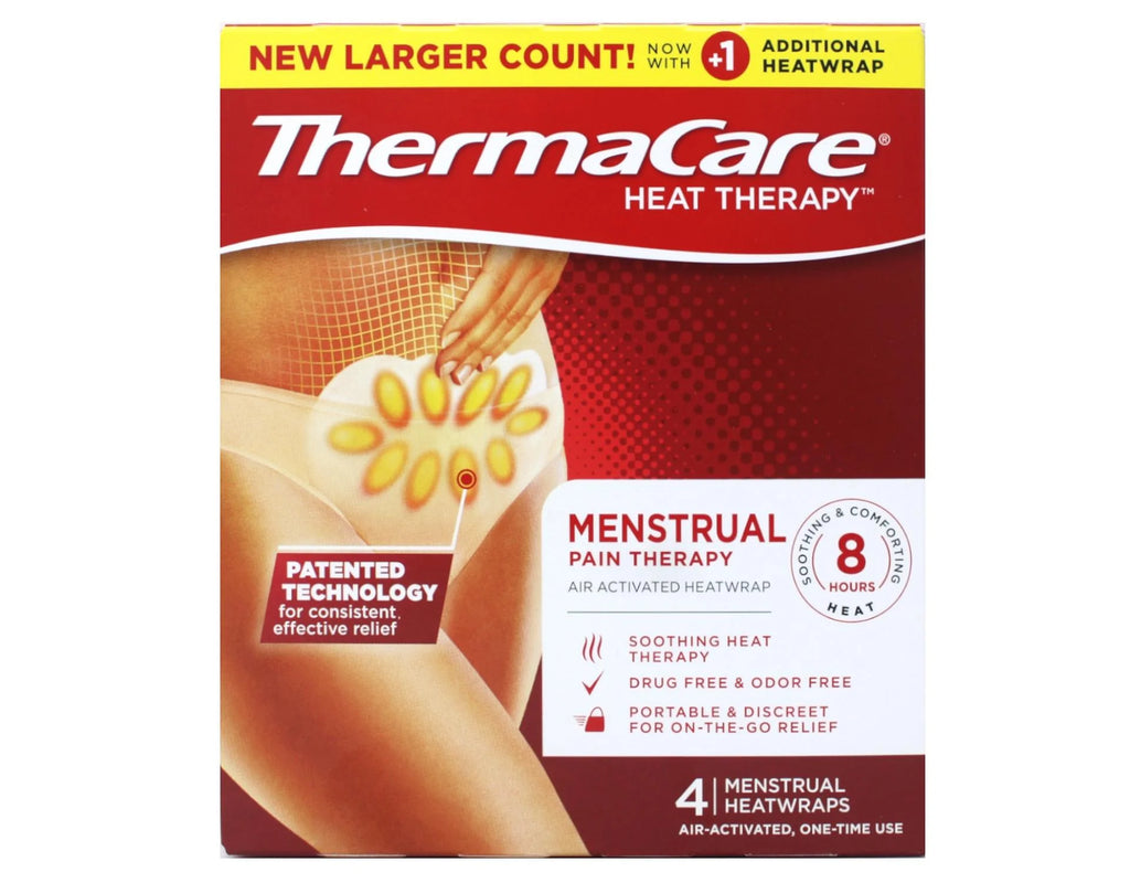 Menstrual Pain Therapy Menstrual Cramps Pain Relief Heat Wraps, 4 Count - 2 Pack