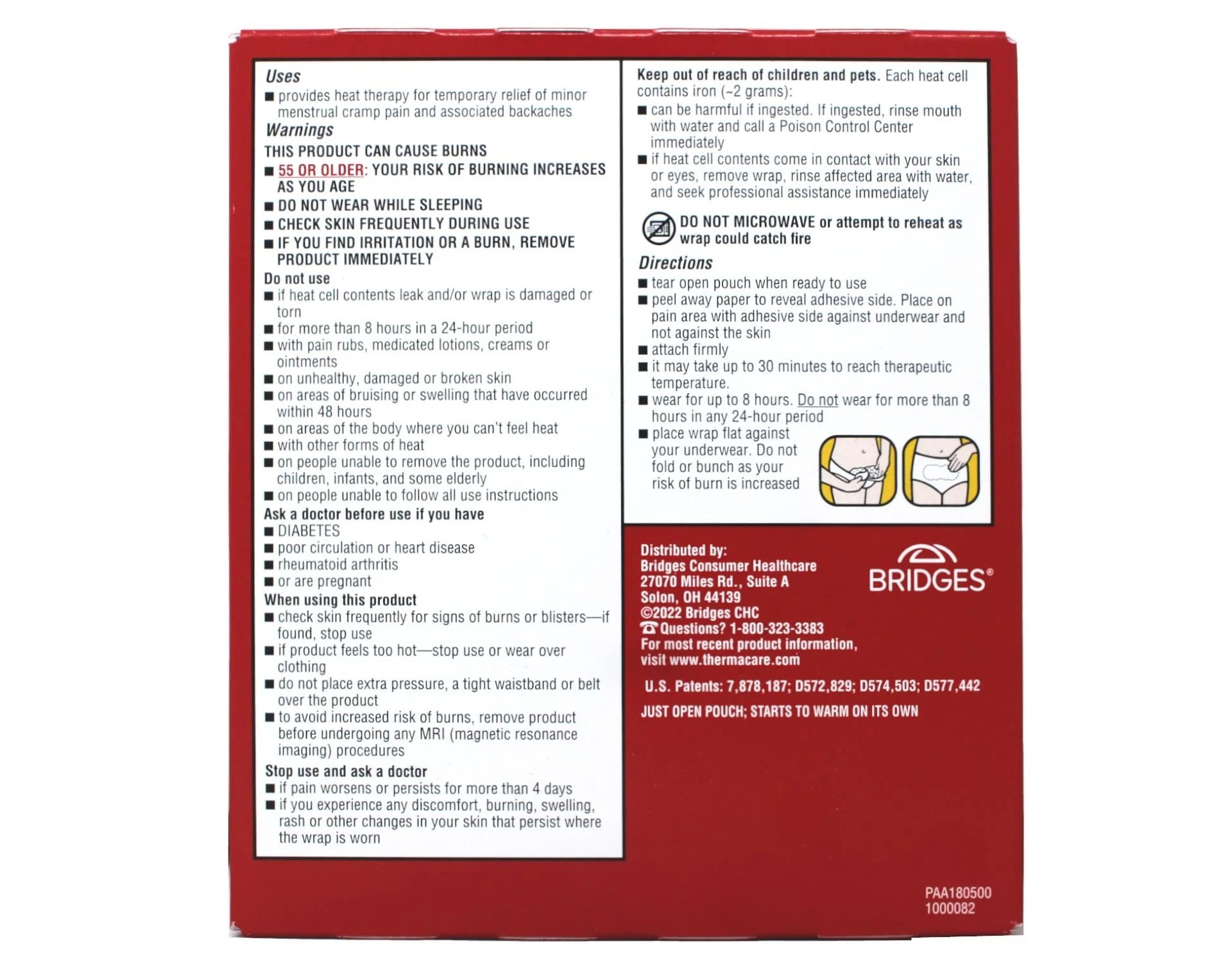 Menstrual Pain Therapy Menstrual Cramps Pain Relief Heat Wraps, 4 Count - 2 Pack